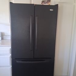 Double Door Black Refrigerator 