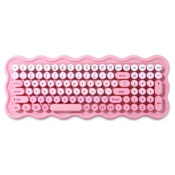 Wireless Wavy Keyboard Slim Design Pink
