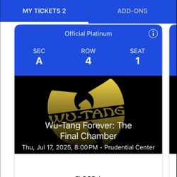 Wu-tang Forever The Final chamber Tickets 