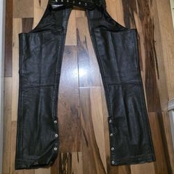 Woman's Small LEATHER chaps, Motorcycle