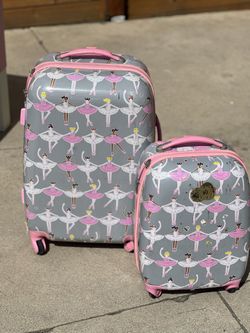 Pottery Barn 2 Pieces Kids Luggage Girl Luggage Hard Case Ballerin Luggage