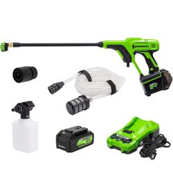 Greenworks 24V (600 PSI) Portable Power Cleaner, 4.0Ah USB Battery and Charger Included