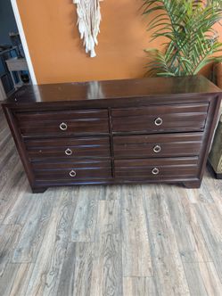 Dark Espresso 6-Drawer Dresser / Credenza – Solid & Sturdy (Minor Top Wear)
