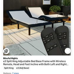 Adjustable bed frame (split king)