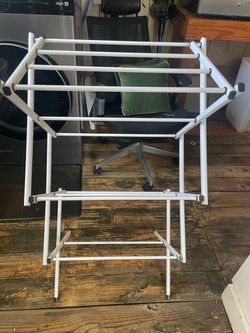White Folding Clothes Drying Rack