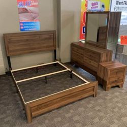 Millie Cherry Brown Panel Bedroom Set