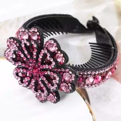 Pink Floral Flower Hair Bun Pin Hairpin Clip Claw Gift