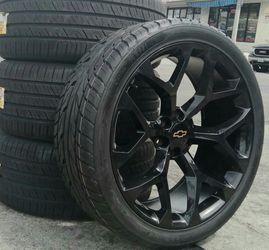 24” Chevy Silverado GMC Sierra Replica Wheels & Tires  Tahoe Yukon Escalade Suburban Rines Y