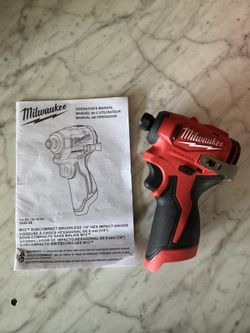 Milwaukee M12 Subcompact Brushless 1/4” Hex Impact Driver 3450-20