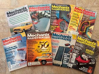 Lot of 8 Vintage Mechanix Illustrated Magazine Collection 1976/78 — Cars, DIY, Technology & Americana