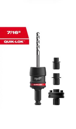 Milwaukee 7/16 in. Shank QUIK-LOK Hole Saw Arbor Set w/ Three Adapters