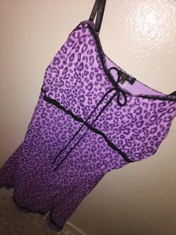 Cheetah purple plus size sleepwear