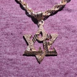14k Star Of David On 10k Rope