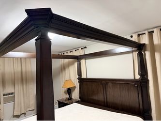 Bedroom Set: King Bed, Dresser with Marble Top, & Night Stand with Marble Top