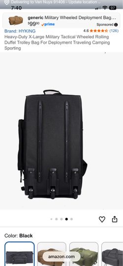 Military Wheeled Rolling Duffel Bag XL