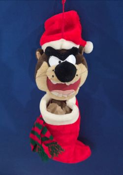 TAZ Looney Tunes 22" Plush Christmas Stocking  - Warner Bros. 1997