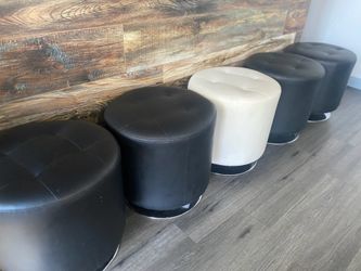 Faux leather stool (low)