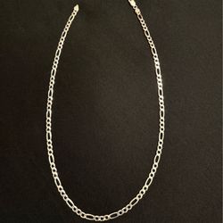 925 Sterling Silver Solid Figaro Link Chain (Made In Italy)
