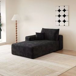 Boneless Cloudy Chaise, No Assembly Required, Modern Upholstered Corduroy Chaise With Deep Seat For Living Room Bedroom