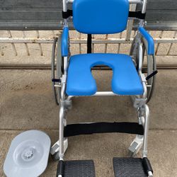 Shower Wheelchair With Removable Pan 