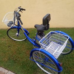 Used One Time And Kept In Side. 36v 36  Volt 3 Wheel Trike  3 Wheel Electric Bike Bicycle 