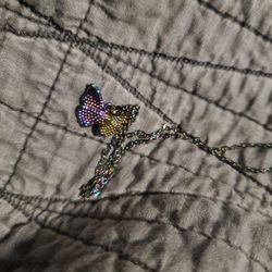 Rainbow Butterfly Necklace 
