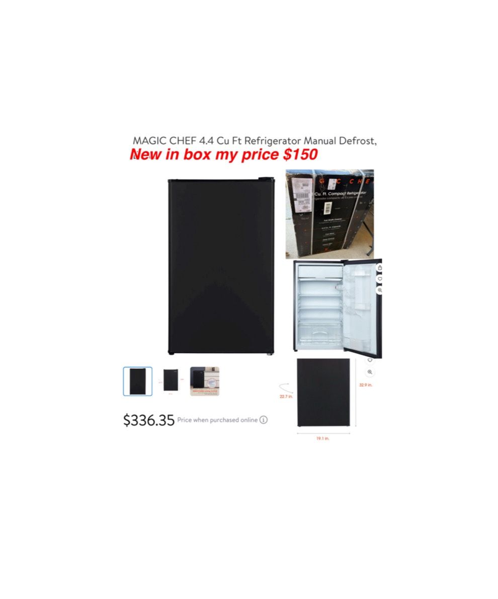 New MAGIC CHEF 4.4 Cu Ft Refrigerator Manual Defrost, E-Star $150 cash only East Palmdale