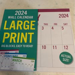 2024 Large Print Big Numbers Calendar for Sale in Tacoma, WA - OfferUp