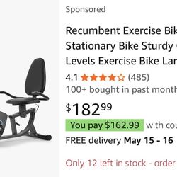 Recumbent Exercise Bike Stationary