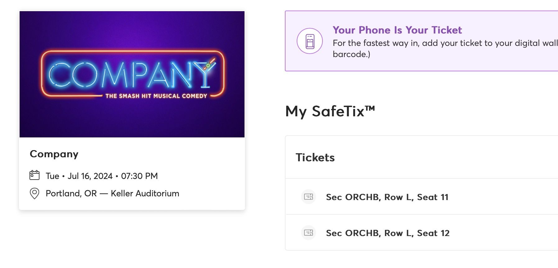 Two Center Aisle Seats For Company, At Keller