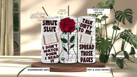 Smut Lovers Book Lovers 20 Oz Stainless Steel Tumbler (READ DESCRIPTION)