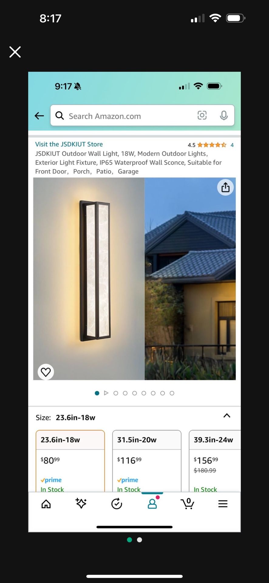 JSDKIUT Outdoor Wall Light, 18W, Modern Outdoor Lights,Exterior Light Fixture, IP65 Waterproof Wall Sconce, Suitable for Front Door,Porch,Patio,Garage