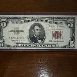 1963 $5 Red Seal United States Note
