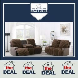 2-PIECE POWER RECLINING SOFA-SET: IN-STOCK CLEARANCE 