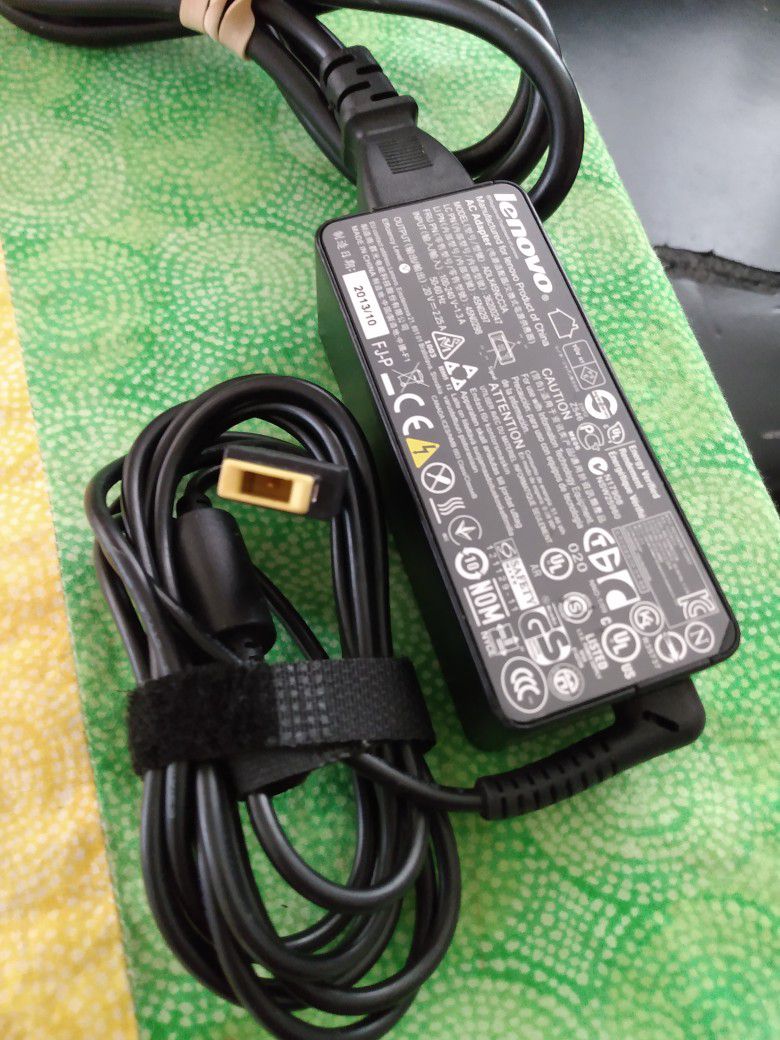 GENUINE LENOVO THINKPAD AC ADAPTER 45W POWER SUPPLY 20V - 2.25A SLIM YELLOW SQUARE TIP  CHARGER 