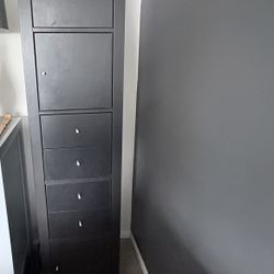 KALLAX Shelf unit with 2 inserts, with 4 drawers and 3 doors /black-brown 