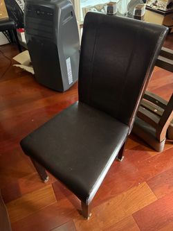 Dark Brown Faux Leather Dining Chair