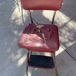 Vintage Red Step Stool Chair
