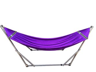 Tranquillo Adjustable Hammock Stand, Collapsible Camping Hammock and Stand, 650 lbs Capacity Deluxe Double Hammock Stand for 2 Persons, Purple