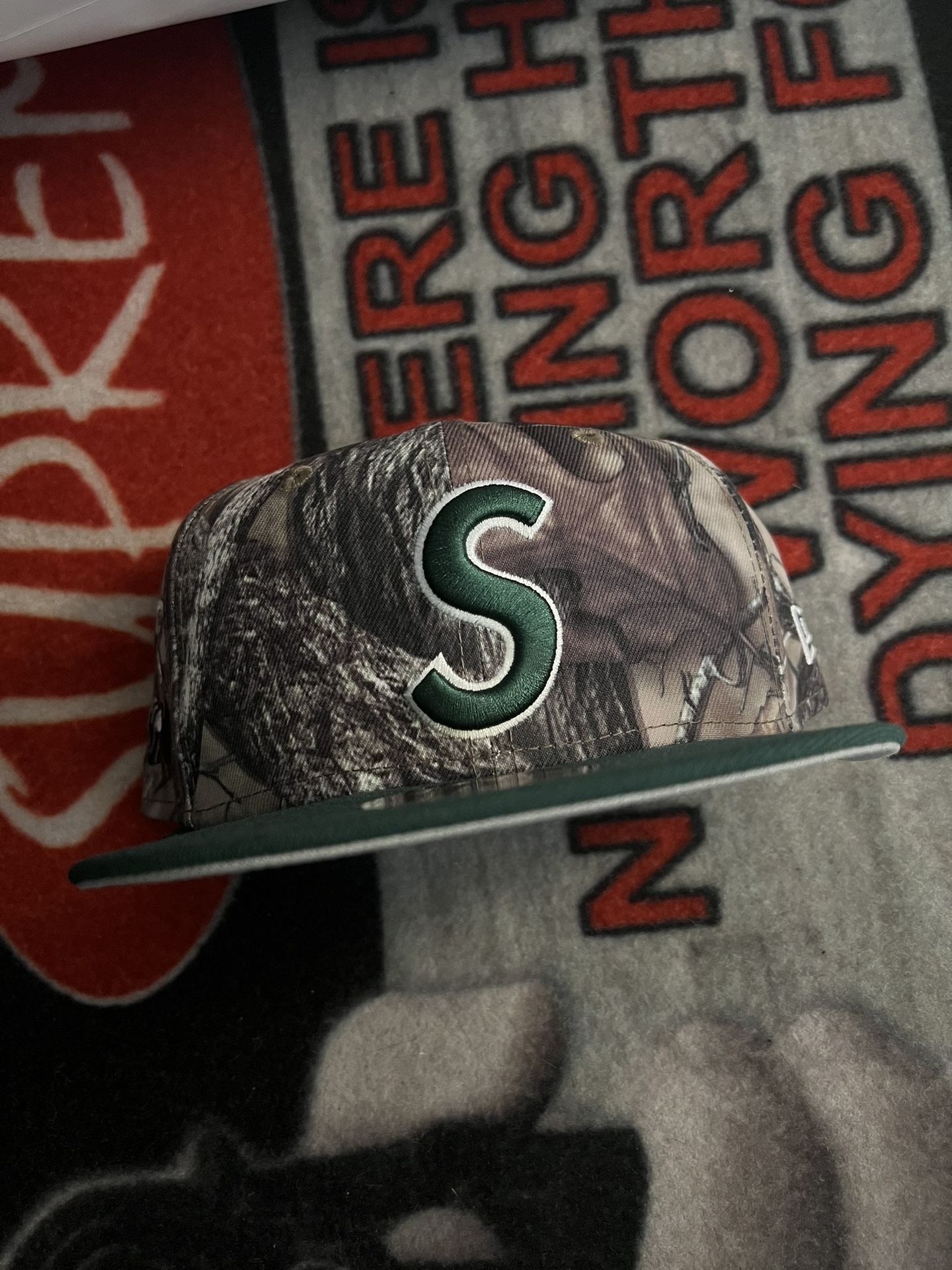 Supreme New Era Reaper S Logo 59Fifty Fitted Hat Woodland Camo 7 1/2