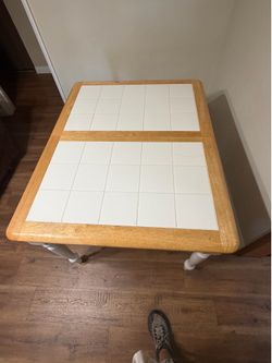 White wooden table