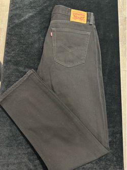 Levis 505 Regular Mens Black Straight Leg Jeans 36x36