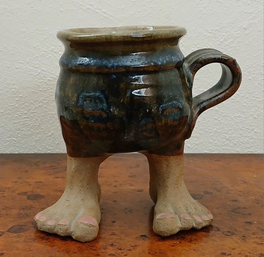 Vintage "Footed" Solid Stoneware Mug