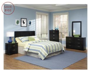 New Black 4pc stylish bedroom suite set