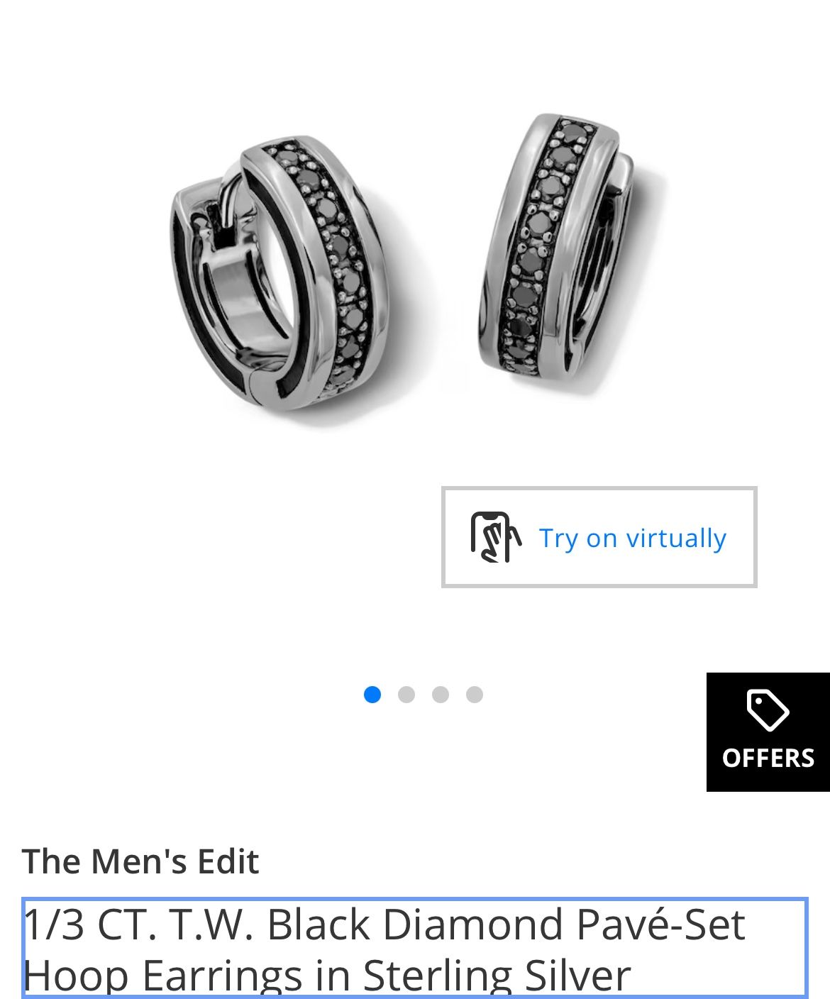 1/3 CT. Black Diamond Pavé-Set Earrings