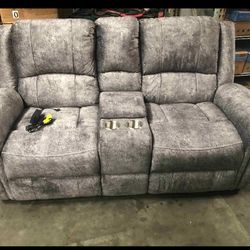 Gray Power Loveseat 