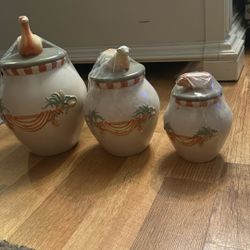 Nikko Country Market Canisters  3 Pc Set 