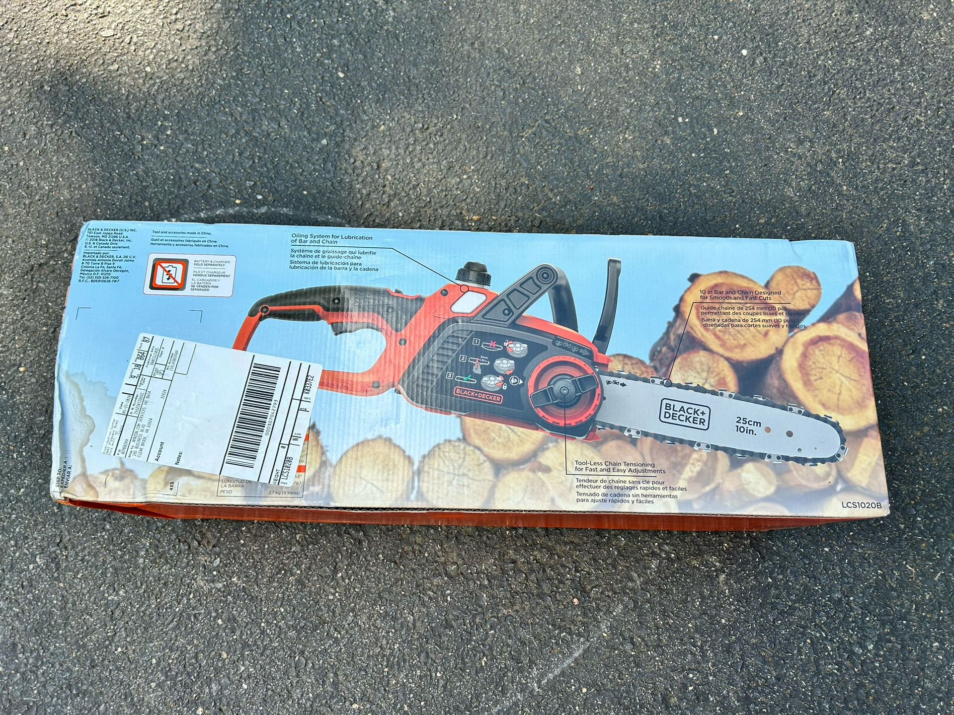 New Black + Decker 20V 10in Battery Powered Chainsaw