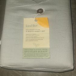 NEW TWIN SIZE ORGANIC COTTON BED SHEETS SET 