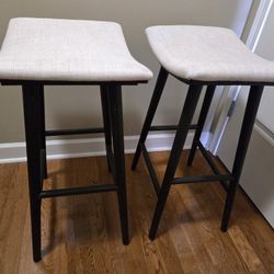 Set of 2 Four Hands Saddle Stool Essence Natural Bar Stools